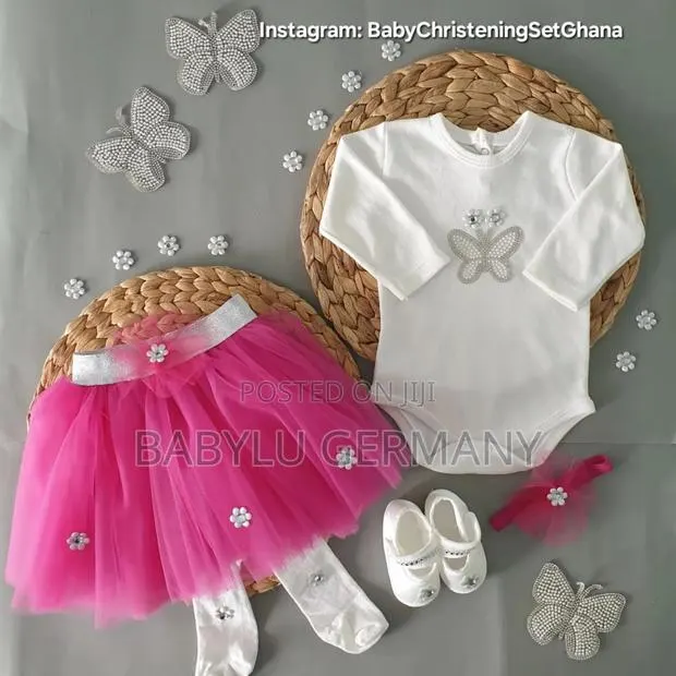 Hot Pink Baby Girl Tutu Skirt 5 Piece Gift Set · Photo 1