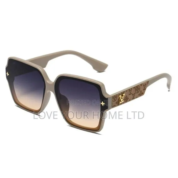 Luxury Oversized Beige Square Sunglasses Gradient Fashion Shades · Photo 3
