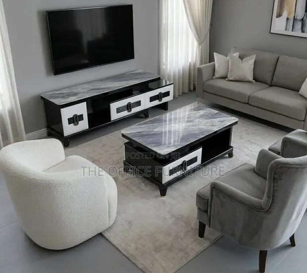 Faux-Marble Living Room Set