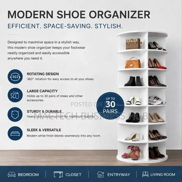 7‐Tier Rotating Shoe Organizer · Photo 1