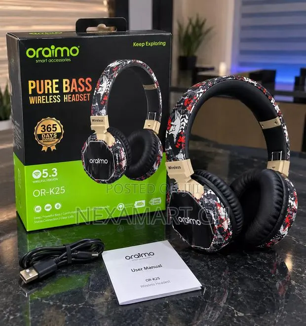 Oriamo Pure Bass Wireless Bluetooth Headset · Photo 1