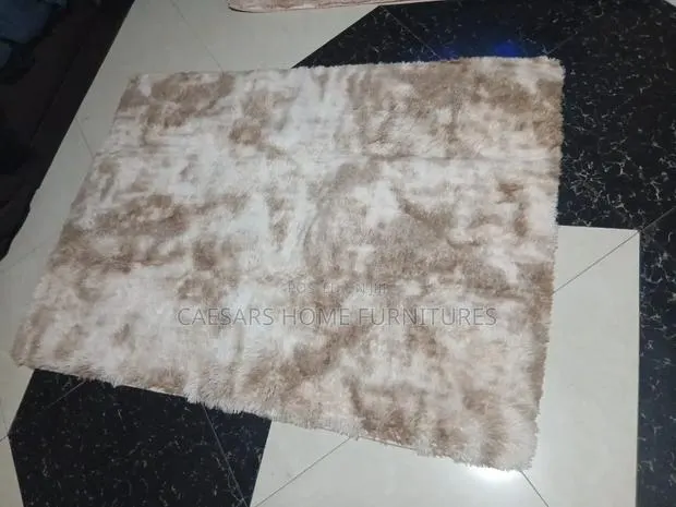 Luxury Cream & Brown Shaggy Rug · Photo 1