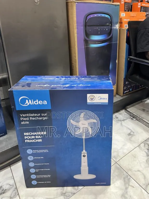 Rechargeable Midea 18 Inches Standing Fan(White) · Photo 1