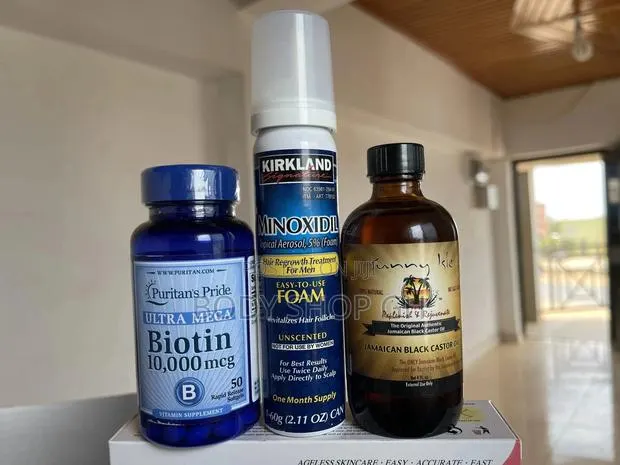 Kirkland Minoxidil Foam +Jbco +Ultra Mega Biotin Beard Combo · Photo 1