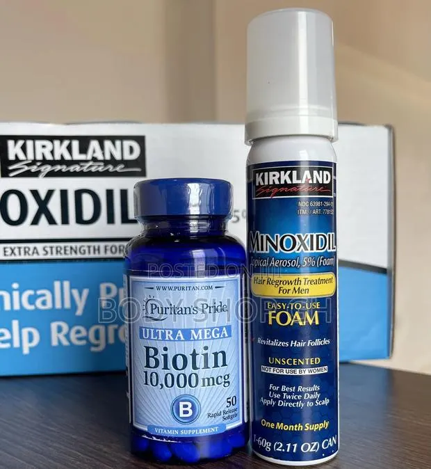 Hairline Treatment Package- KIRKLAND Minoxidil Foam + BIOTIN · Photo 1
