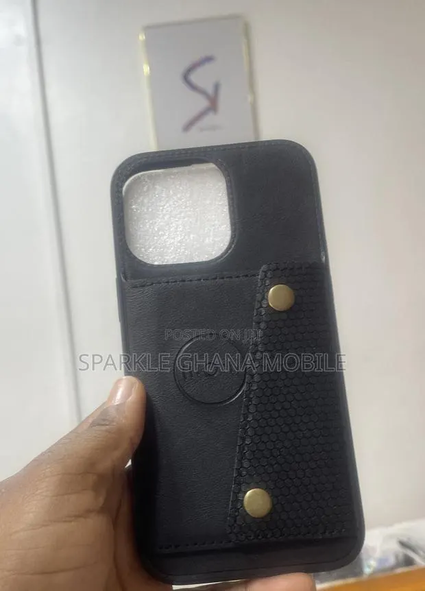 iPhone 14 Pro Max Faux Leather Wallet Phone Case (Black) · Photo 1