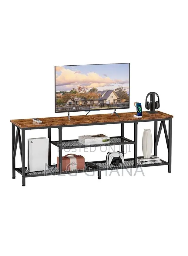 140cm Stylish Functional Rustic Tv Stand MDF + Metal. Dhx1047 · Photo 1