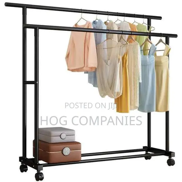 Double Pole Metallic Cloth Rack Organizer - Fast Delivery Nationwide · Photo 1