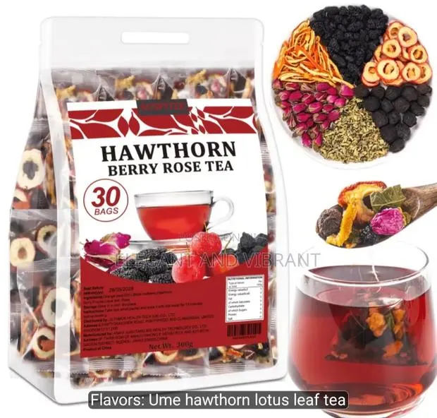 Hawthorn Lotus Leaf Tea, 30 Bags/300g, No Additives, · Photo 1