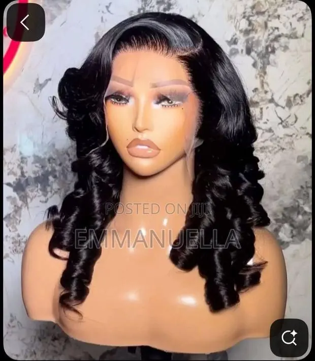 Luxury Long Black Curly Human Hair Wig – Full Voluminous · Photo 1