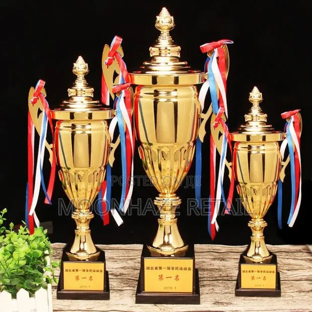 Royal Gold Trophy Cups – Luxury Awards With Color Ribbons! · Photo 1