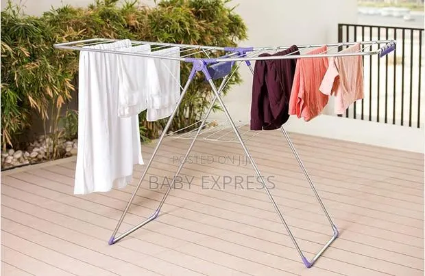 Foldable Stainless Steel Clothes Drying Rack Stand · Photo 1
