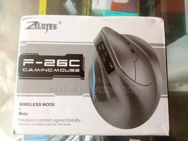 Vertical Gaming Rechargeable Wireless Mouse With OLED Display N RGB · Photo 1