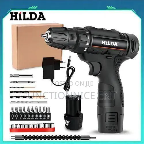 HILDA 12V Impact Cordless Tools Rechargeable Screwdriver Drill Set · Photo 1