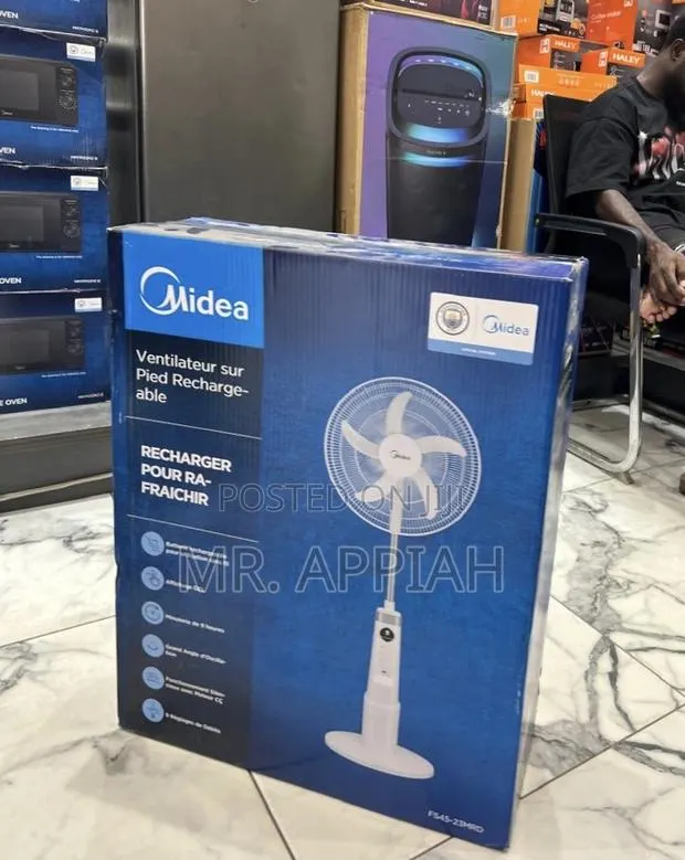 Quality Midea Rechargeable Standing Fan(White)30watt · Photo 1