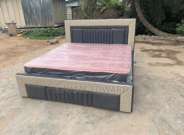 Gray Color Queen Size Bed and Mattress Available for Pick Anytime · Photo 1