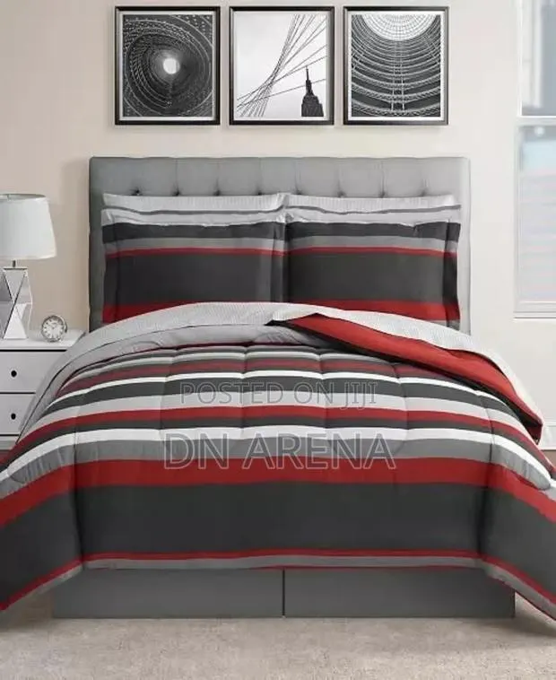 Austin Stripe/ Solid Reversible 8-Piece Comforter Set · Photo 1