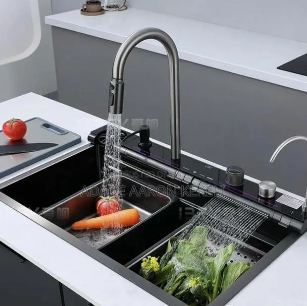 Luxury LED Digital Smart Kitchen Waterfall Sink Set – Multi-Function · Photo 1