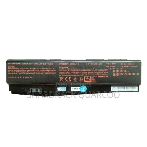 N850bat-6 Laptop Battery for N850 N850hc N850hj N870hc N870hj1 N870hk · Photo 1