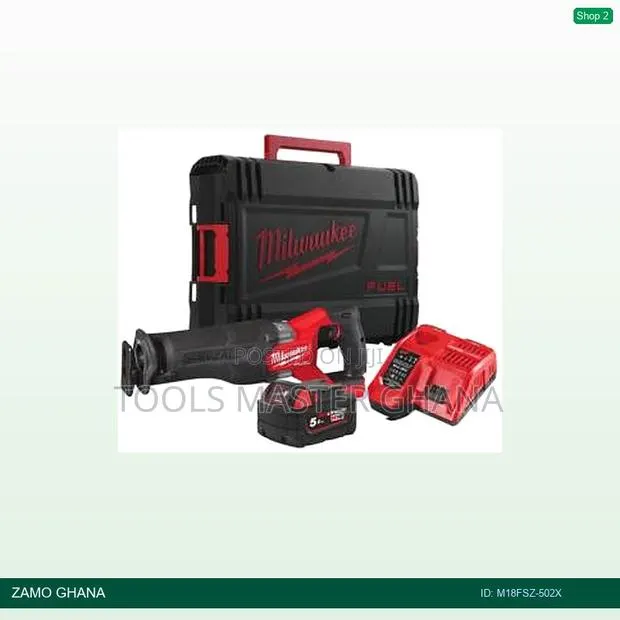 18v Swazall Sabre Sawfuel Kitbox Fixtec 1 Charger 2 Batt - M18fsz-502x · Photo 1