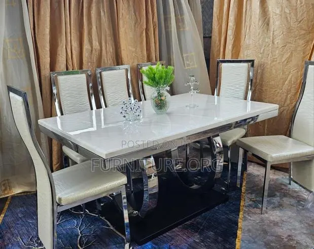 6 Chairs Marble Dinning Set · Photo 1