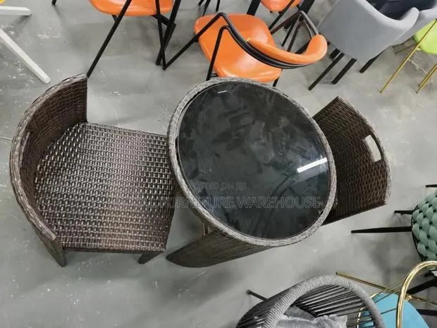 Space-Saving Round Rattan Bistro Set,(2 Seater Dining Set) · Photo 3