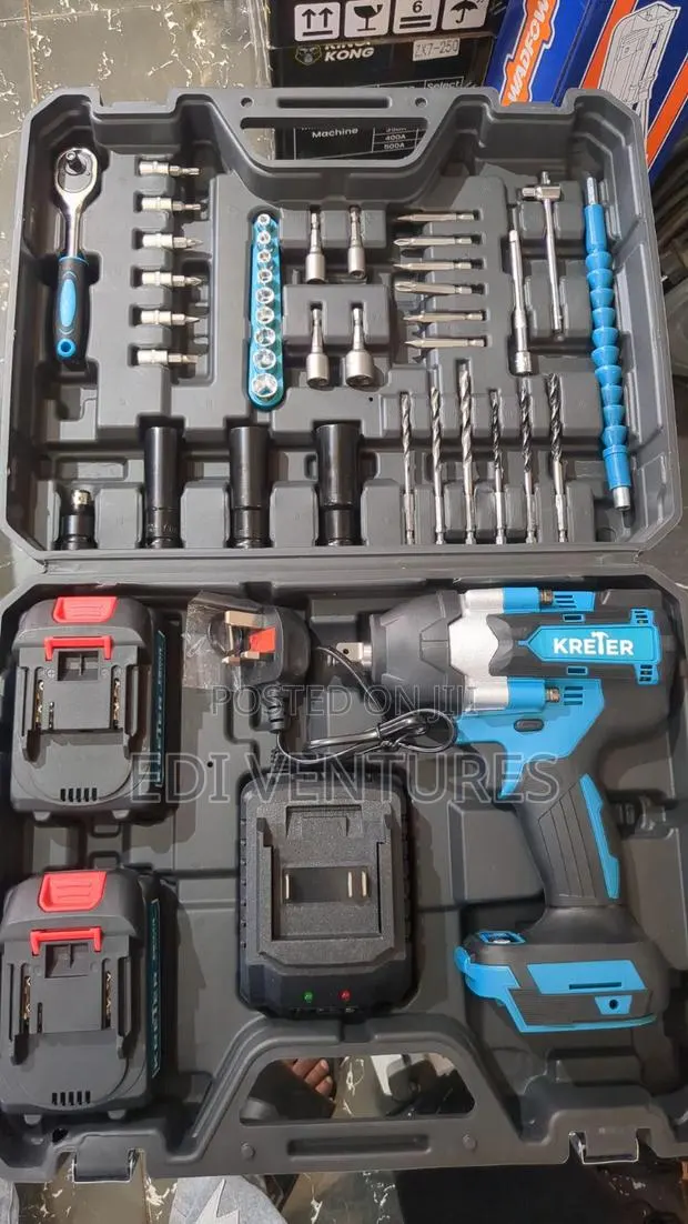 Kreter 1000nm Cordless Brushless Impact Wrench With Tools · Photo 1