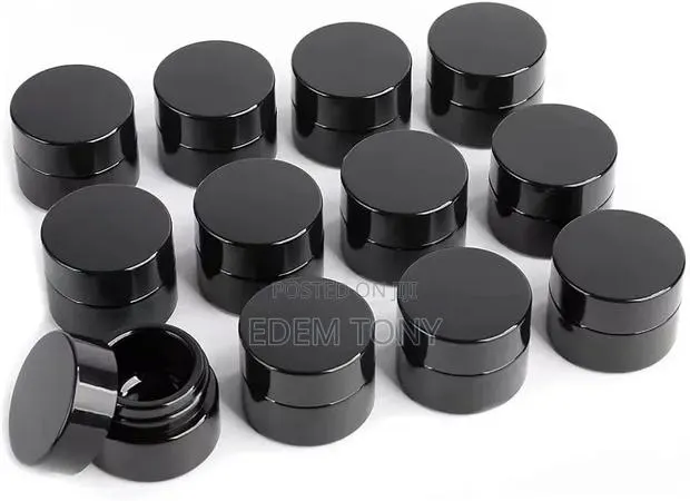 5g Thick Black UV Protection Small Glass Jars With Lids 5ml -12pcs · Photo 1