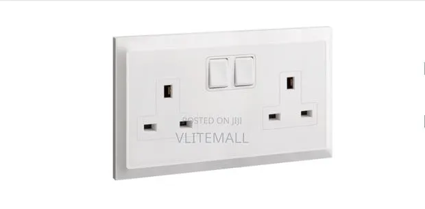 Belanko S 2gang Single Pole BS Switched Socket Outlet + Red · Photo 1