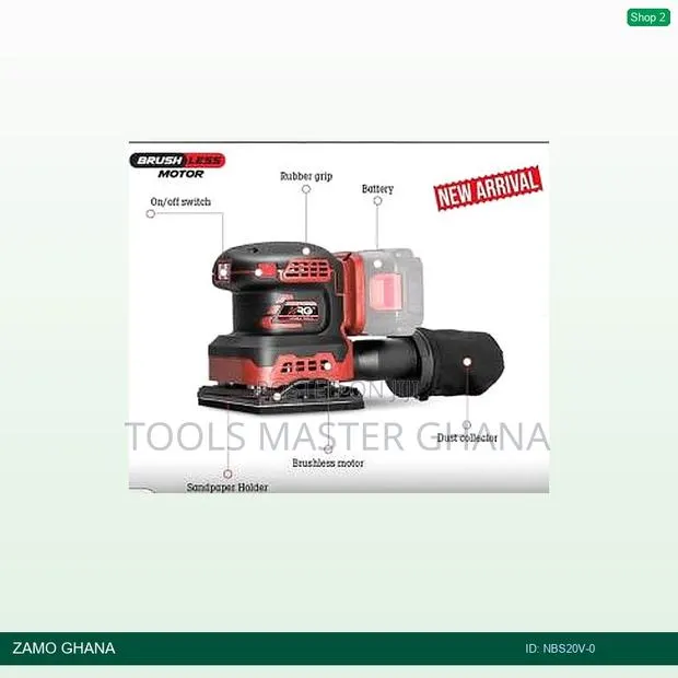 20v Sander Brushless 110x100mm 7000-9000-11000rpm Soft Grip - Nbs20v-0 · Photo 1