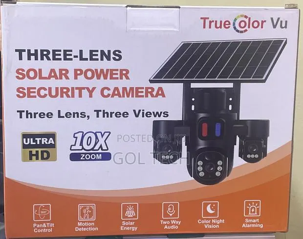 Ultra Three-Lens Solar Power Security Camera · Photo 1