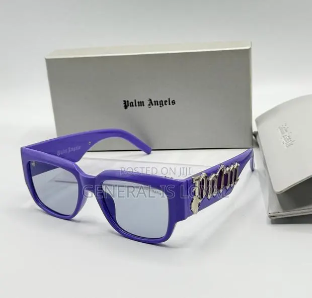 Palm Angels Kerman Logo-print Sunglasses Purple Grey Tinted Lenses. · Photo 1