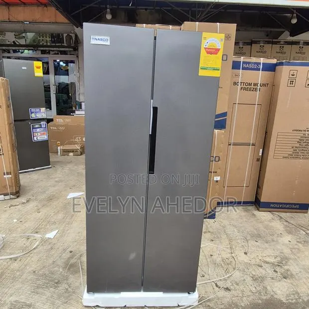 High Stainless Steel of Nasco Gray Colour Side by Side Fridge 400L · Photo 1