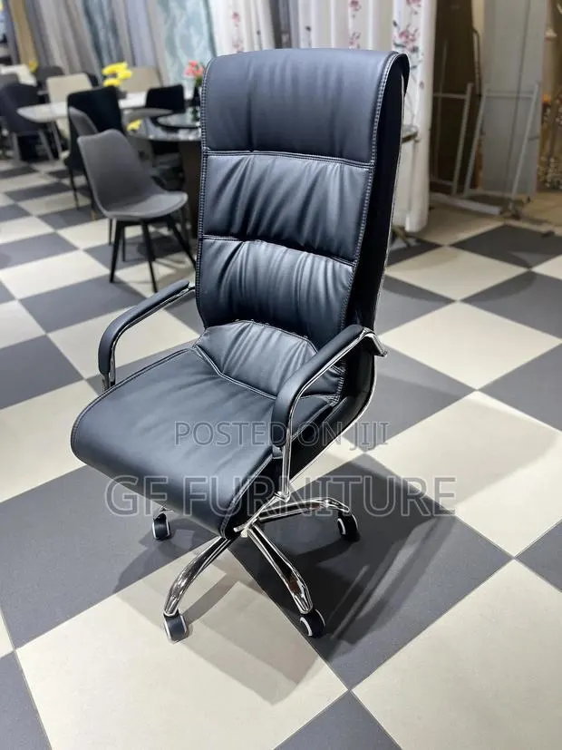 High-Back Leather Office Chair · Photo 1
