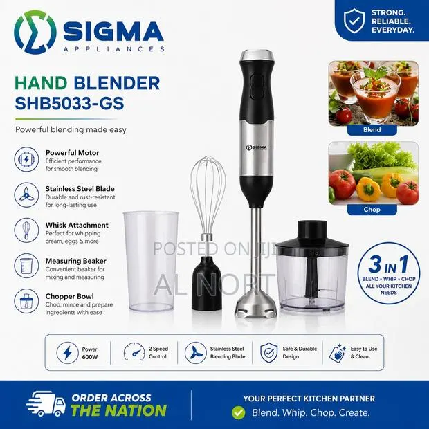 Sigma SHB5033-GS Hand Blender – Black Silver – Multifunctional · Photo 1