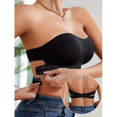 Strapless Push Up Bra Padded Seamles Silk Top Slip Off-Shoulder Bra - · Photo 1