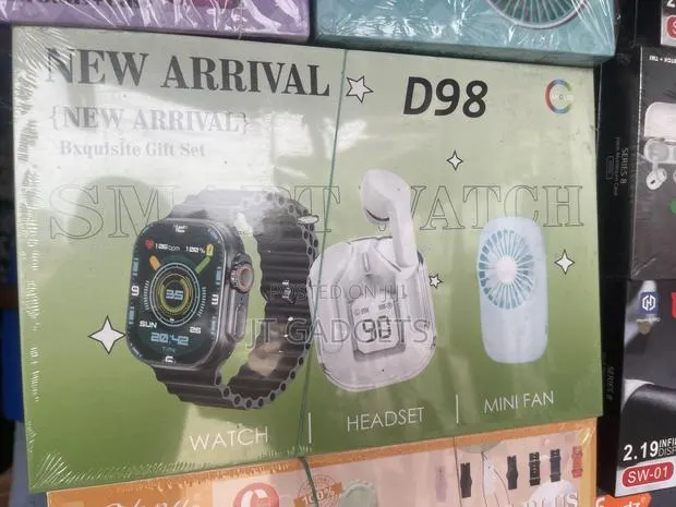 D98 Exquisite Gift Set —Smart Watch+Wireless Headset+Mini Fan (3-in-1) · Photo 2