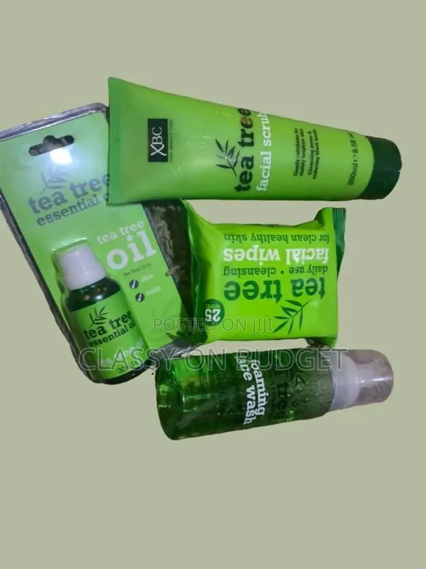 Tea Tree Facial Set- Scrub, Wipes, Foaming Wash, Oil · Photo 1