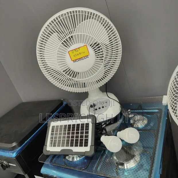Super Efficient Rechargeable Fan With Solar Panels and Led Light · Photo 1
