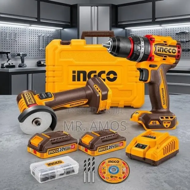 3” Cordless Mini Angle Grinder +66Nm Drill & Addons Set - CKLI20255 · Photo 1