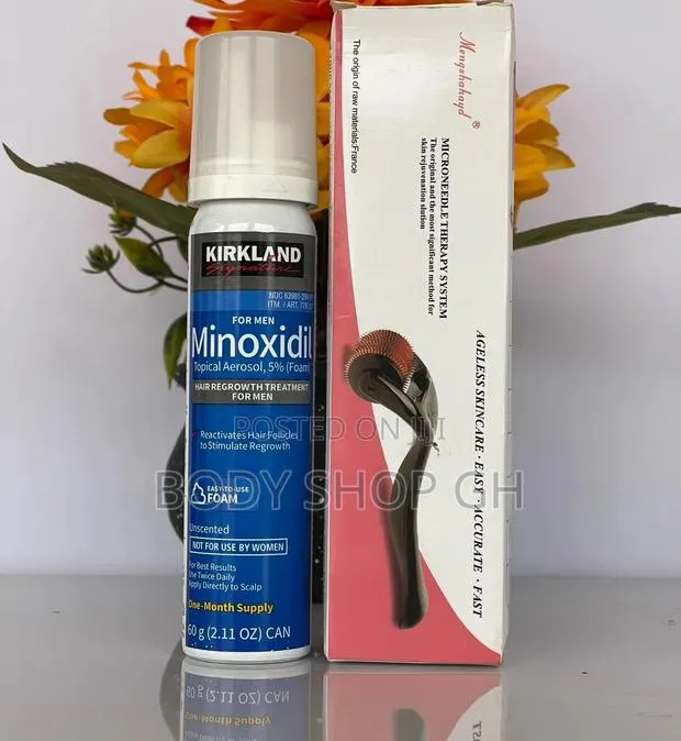 Kirkland Foam - Kirkland Minoxidil Foam + Derma Roller · Photo 1