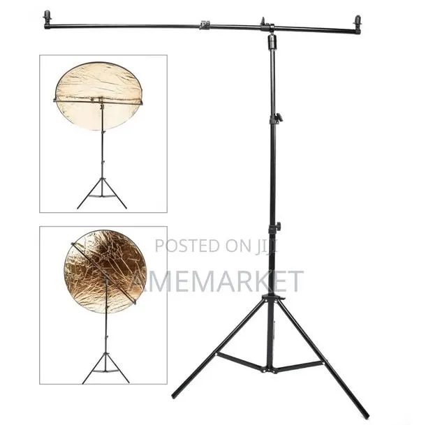 Photography Reflector Holder Stand With Adjustable Crossbar Bracket · Photo 1
