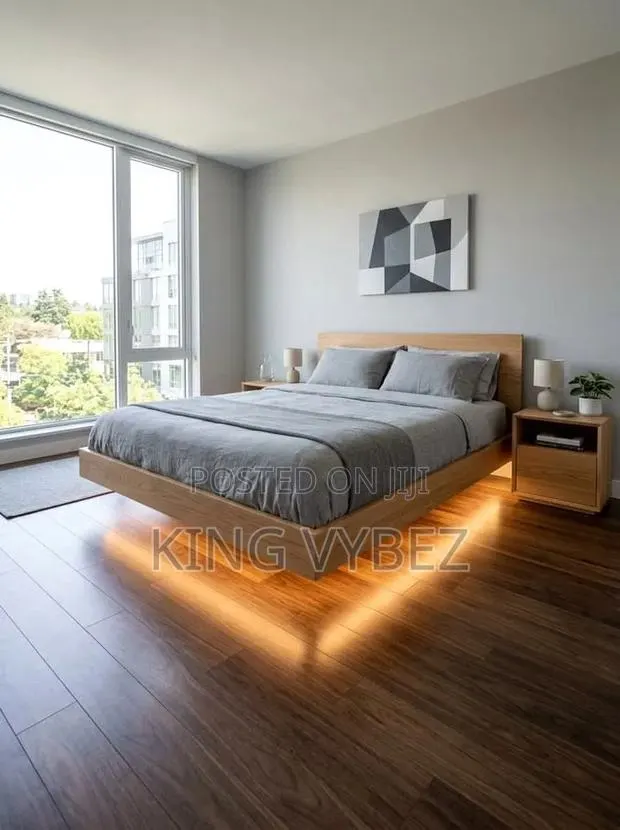 Luxury Floating Bed 6x6 With LED Light and Drawers - Accra -King Vybez · Photo 1