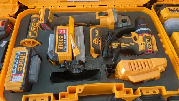 Ingco Cordless Impact Drill + Cordless Angle Grinder · Photo 1