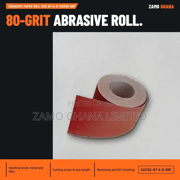 Abrasive Paper Roll Red Rt-a-D 120X50 80P - SAITAC-RT-A-D-80P · Photo 1