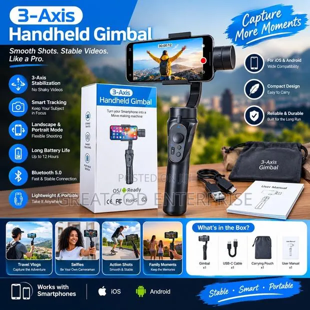 H4 3-Axis Handheld Gimbal Stabilizer · Photo 1