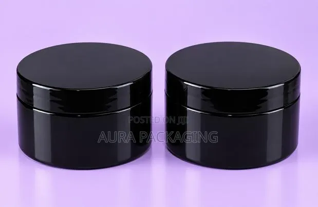 Short Black PET Jar With Black Lid 250ml · Photo 1
