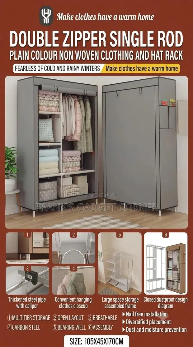 Double Zipper Fabric Wardrobe · Photo 1