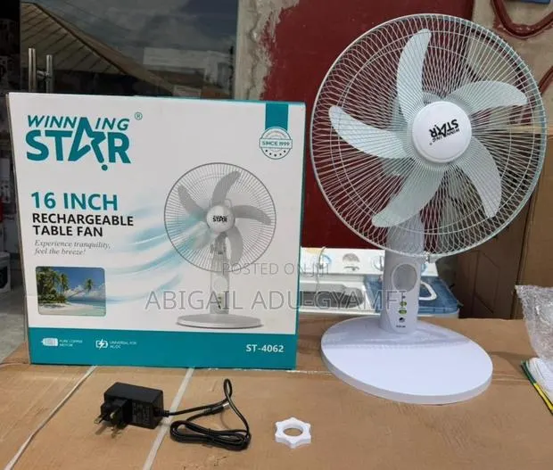 Rechargeable Table Fan Wining Star 16inches · Photo 1