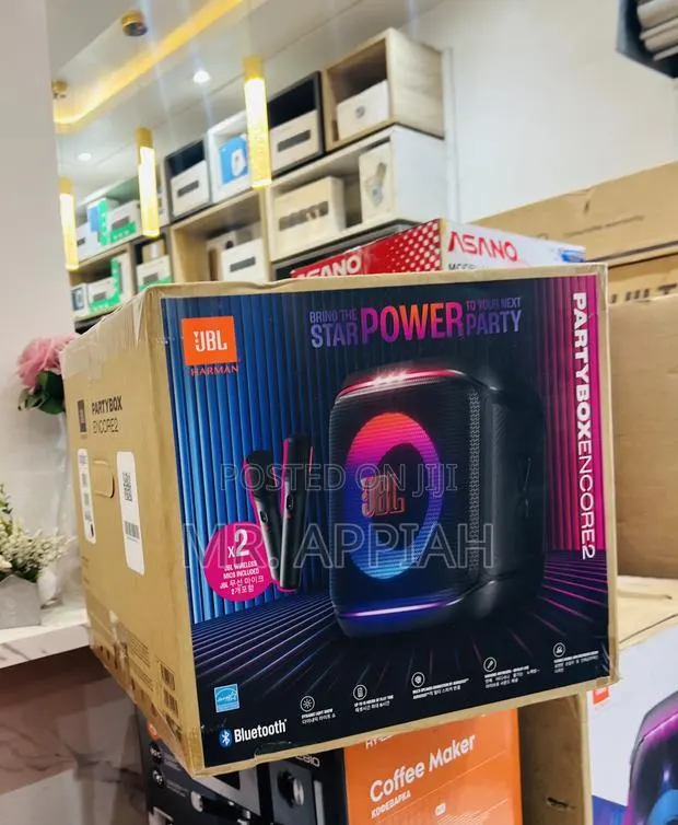 Order JBL Party Box Encore 2 Potable With 2 Mic(Black) · Photo 1